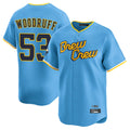 Johmsee M.Brewers #53 Brandon Woodruff Player Light Blue City Connect Home Limited Stitched Jerseys
