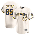Johmsee M.Brewers #65 Nestor Cortes Player Cream Home Limited Game Stitched Jerseys