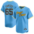Johmsee M.Brewers #65 Nestor Cortes Player Light Blue City Connect Home Limited Stitched Jerseys