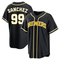 Johmsee M.Brewers #99 Gary Sanchez Player Black Fashion Out Home Game Stitched Jerseys