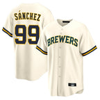 Johmsee M.Brewers #99 Gary Sanchez Player Cream Home Game Stitched Jerseys