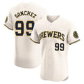 Johmsee M.Brewers #99 Gary Sanchez Player Cream Home Limited Elite Stitched Jerseys