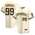 Johmsee M.Brewers #99 Gary Sanchez Player Cream Home Limited Stitched Jerseys