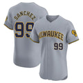 Johmsee M.Brewers #99 Gary Sanchez Player Gray Home Limited Elite Stitched Jerseys