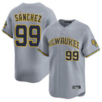 Johmsee M.Brewers #99 Gary Sanchez Player Gray Home Limited Stitched Jerseys