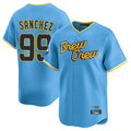 Johmsee M.Brewers #99 Gary Sanchez Player Light Blue City Connect Home Limited Stitched Jerseys