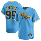 Johmsee M.Brewers #99 Gary Sanchez Player Light Blue City Connect Home Limited Stitched Jerseys