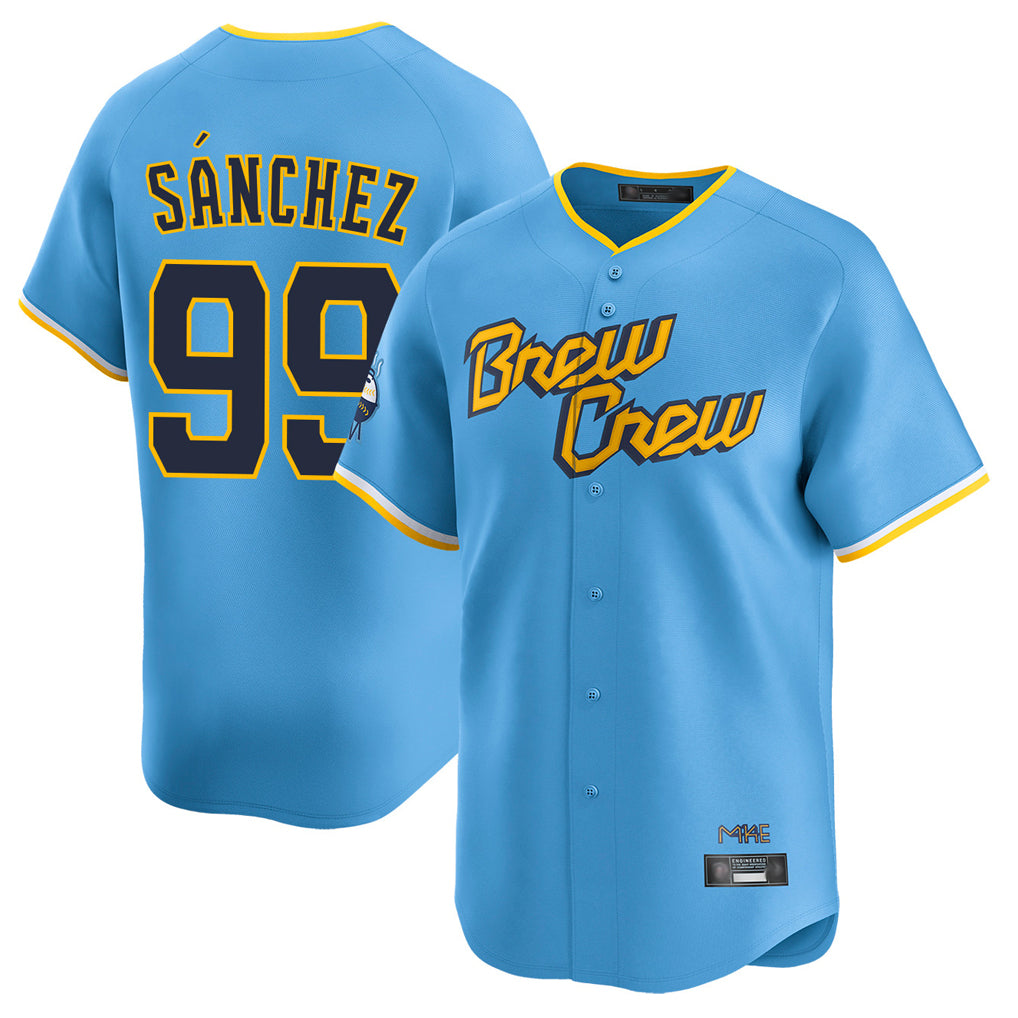 Johmsee M.Brewers #99 Gary Sanchez Player Light Blue City Connect Home Limited Stitched Jerseys