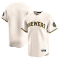 Johmsee M.Brewers Blank Player Cream Home Limited Game Stitched Jerseys