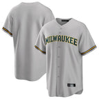 Johmsee M.Brewers Blank Player Gray Home Game Stitched Jerseys