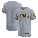 Johmsee M.Brewers Blank Player Gray Home Limited Elite Stitched Jerseys