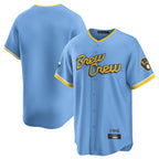 Johmsee M.Brewers Blank Player Light Blue City Connect Home Game Stitched Jerseys