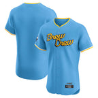 Johmsee M.Brewers Blank Player Light Blue City Connect Home Limited Elite Stitched Jerseys