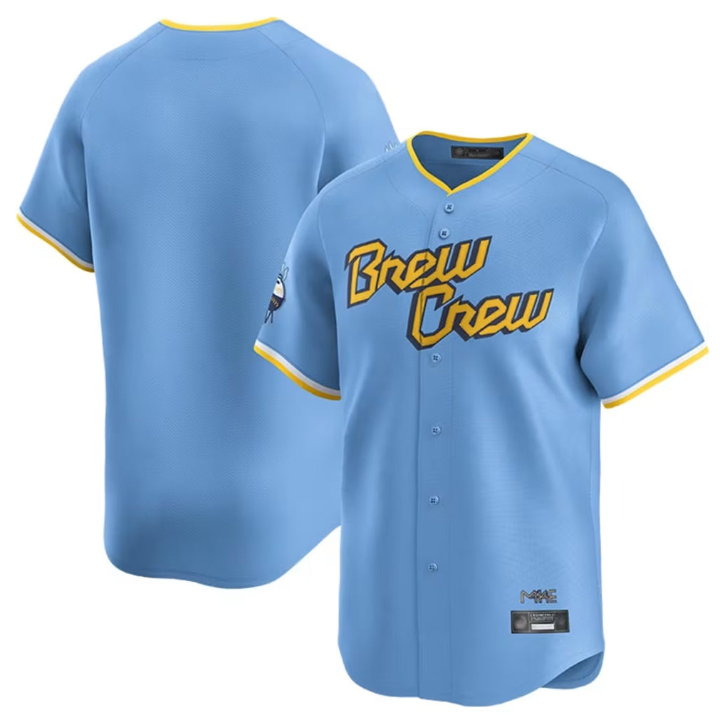 Johmsee M.Brewers Blank Player Light Blue City Connect Home Limited Stitched Jerseys