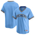 Johmsee M.Brewers Blank Player Light Blue Cooperstown Collection T-shirt Stitched Jerseys