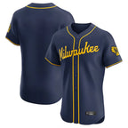 Johmsee M.Brewers Blank Player Navy Home Limited Elite Stitched Jerseys