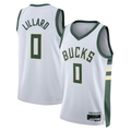 Johmsee M.Bucks #0 Damian Lillard White Fear The Deer Swingman Player Jerseys - Association Edition