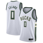 Johmsee M.Bucks #0 Damian Lillard White Swingman Player Jerseys - Association Edition