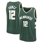 Johmsee M.Bucks #12 Taurean Prince Hunter Green Fast Break Replica Player Jerseys - Icon Edition