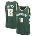 Johmsee M.Bucks #18 Kyle Kuzma Hunter Green Fast Break Replica Player Jerseys - Icon Edition