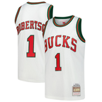 Johmsee M.Bucks #1 Oscar Robertson Mitchell & Ness White Hardwood Classics Swingman Jerseys