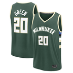Johmsee M.Bucks #20 A.J. Green Hunter Green Fast Break Replica Player Jerseys - Icon Edition