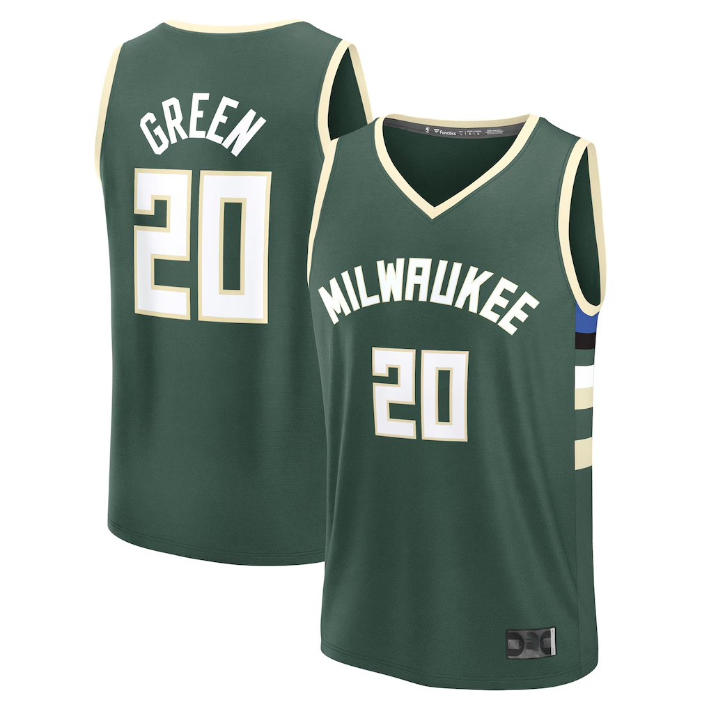 Johmsee M.Bucks #20 A.J. Green Hunter Green Fast Break Replica Player Jerseys - Icon Edition