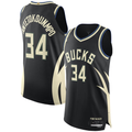 Johmsee M.Bucks #34 Giannis Antetokounmpo Black Authentic Player Jerseys - Statement Edition