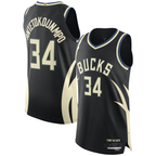 Johmsee M.Bucks #34 Giannis Antetokounmpo Black Authentic Player Jerseys - Statement Edition