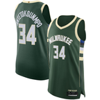 Johmsee M.Bucks #34 Giannis Antetokounmpo Hunter Green Authentic Jerseys - Icon Edition