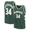 Johmsee M.Bucks #34 Giannis Antetokounmpo Hunter Green Fast Break Replica Player Jerseys - Icon Edition