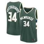 Johmsee M.Bucks #34 Giannis Antetokounmpo Hunter Green Fast Break Replica Player Jerseys - Icon Edition