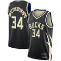 Johmsee M.Bucks #34 Giannis Antetokounmpo Jordan Brand Black Swingman Jerseys - Statement Edition