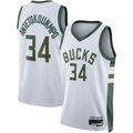Johmsee M.Bucks #34 Giannis Antetokounmpo White Swingman Jerseys - Association Edition