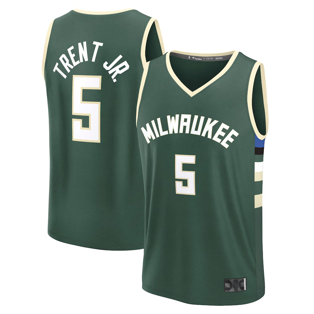 Johmsee M.Bucks #5 Gary Trent Jr. Hunter Green Fast Break Replica Player Jerseys - Icon Edition