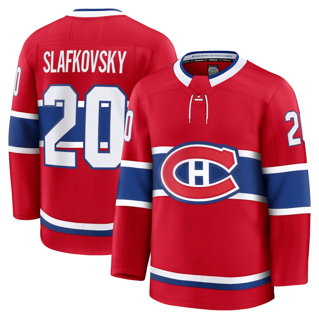Johmsee M.Canadiens #20 Juraj Slafkovsky Red Premium Jerseys