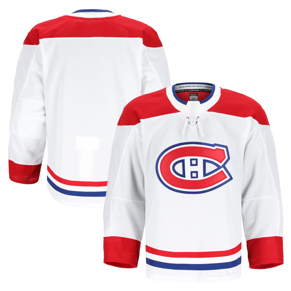 Johmsee M.Canadiens White Away Authentic Pro Jerseys