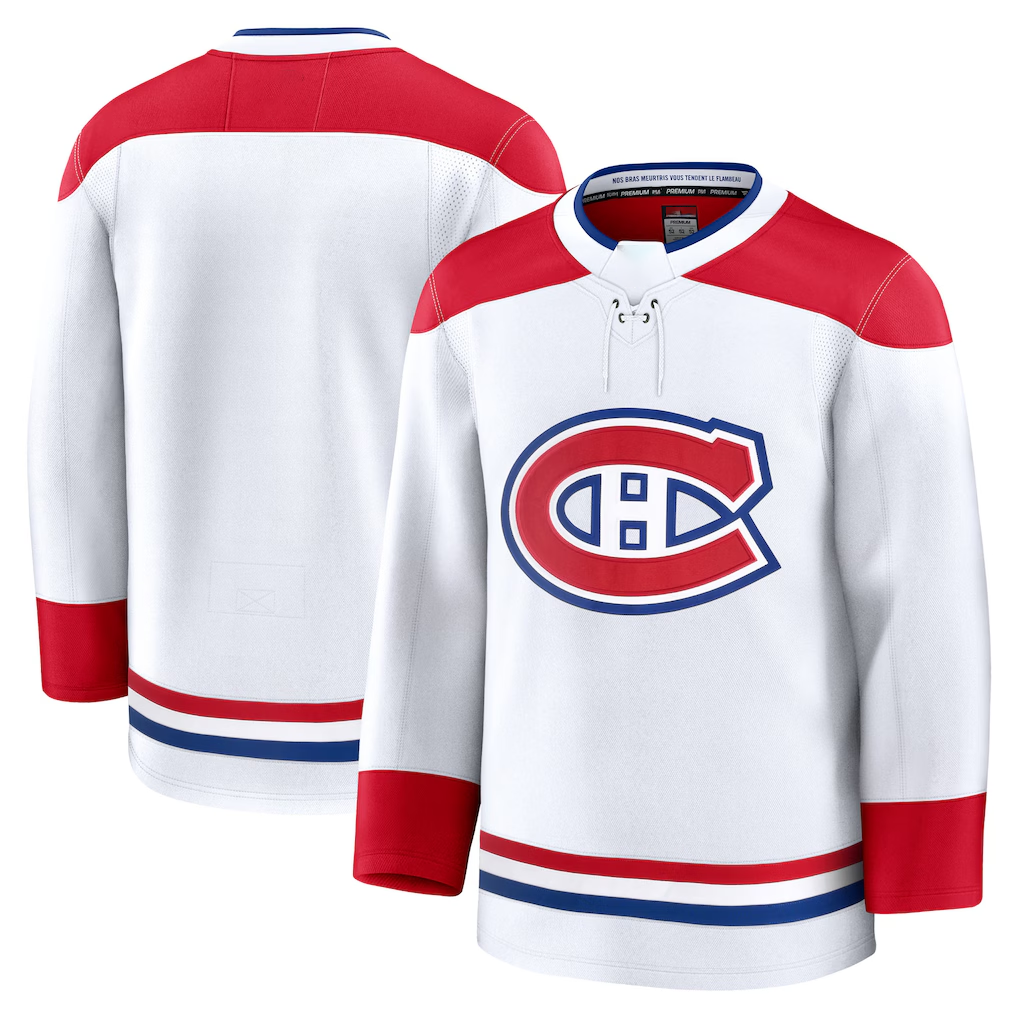 Johmsee M.Canadiens White Away Premium Jerseys