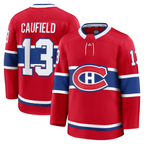 Johmsee M.Canadiens #13 Cole Caufield Red Home Premium Jerseys