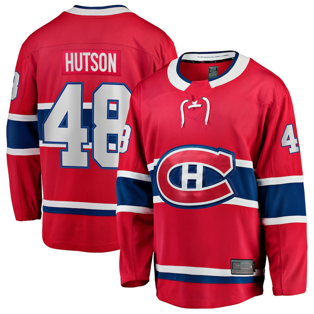 Johmsee M.Canadiens #48 Lane Hutson Red Home Breakaway Jerseys