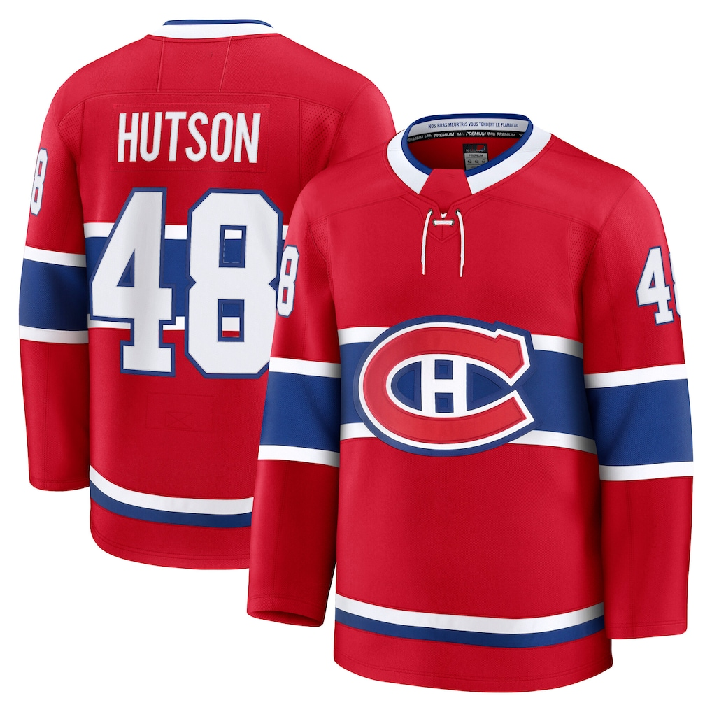 Johmsee M.Canadiens #48 Lane Hutson Red Home Premium Jerseys