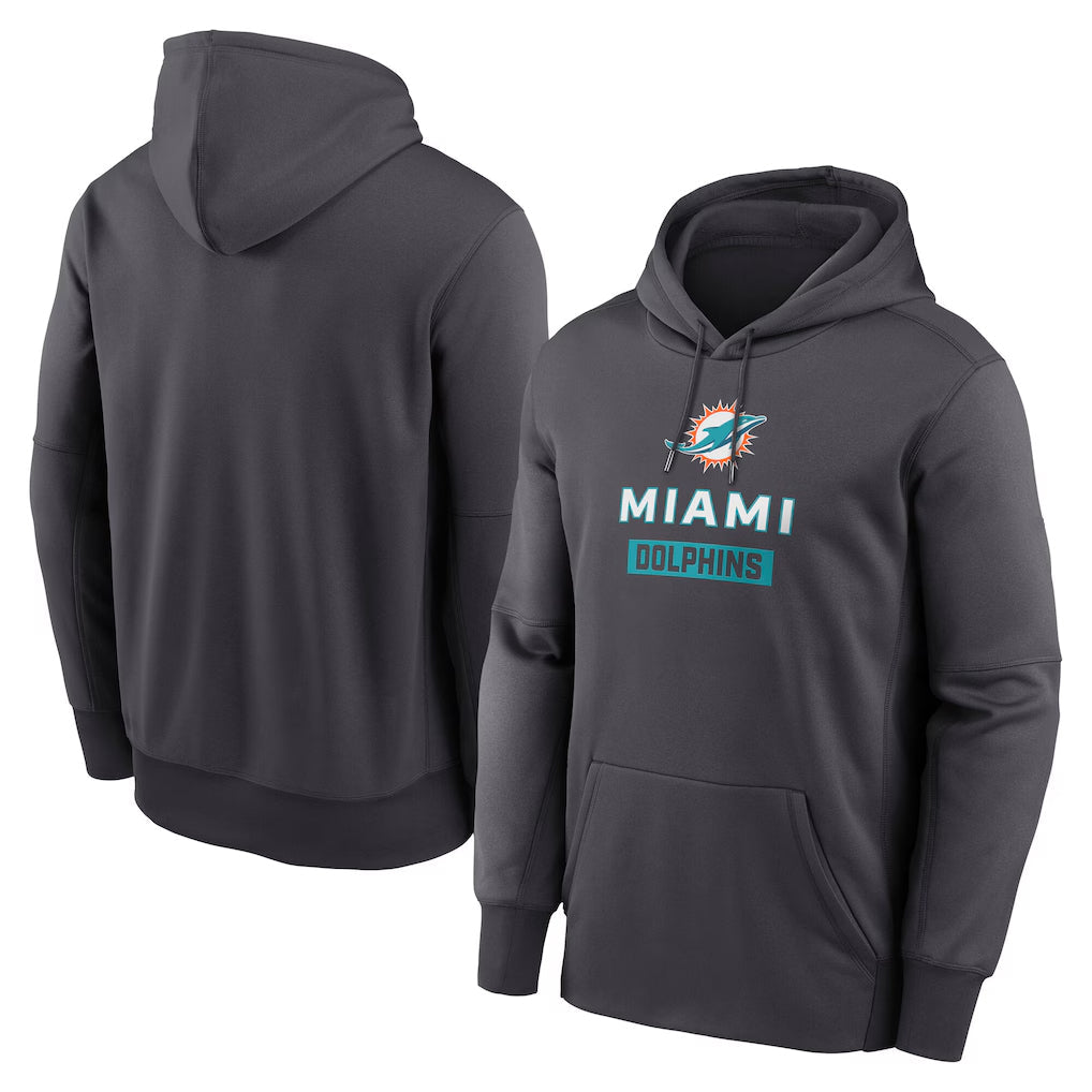 Johmsee M.Dolphins Anthracite Pullover Hoodies Limited Blank Player Stitched Jerseys