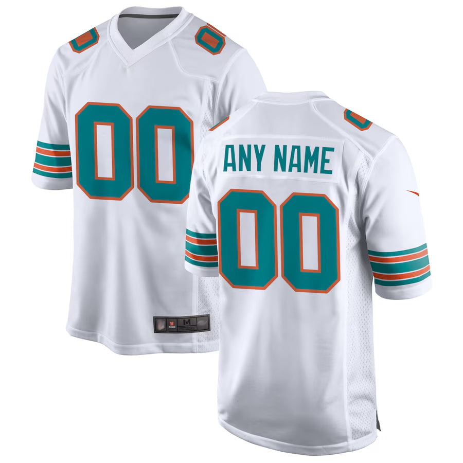 Johmsee Custom M.Dolphins Game Secondary Alternate Stitched Jerseys