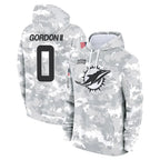 Johmsee M.Dolphins #0 Ollie Gordon II Player Arctic Camo Salute to Service Hoodies Limited Game Stitched Jerseys