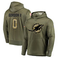 Johmsee M.Dolphins #0 Ollie Gordon II Player Olive Salute to Service Pullover Hoodies Home Game Stitched Jerseys