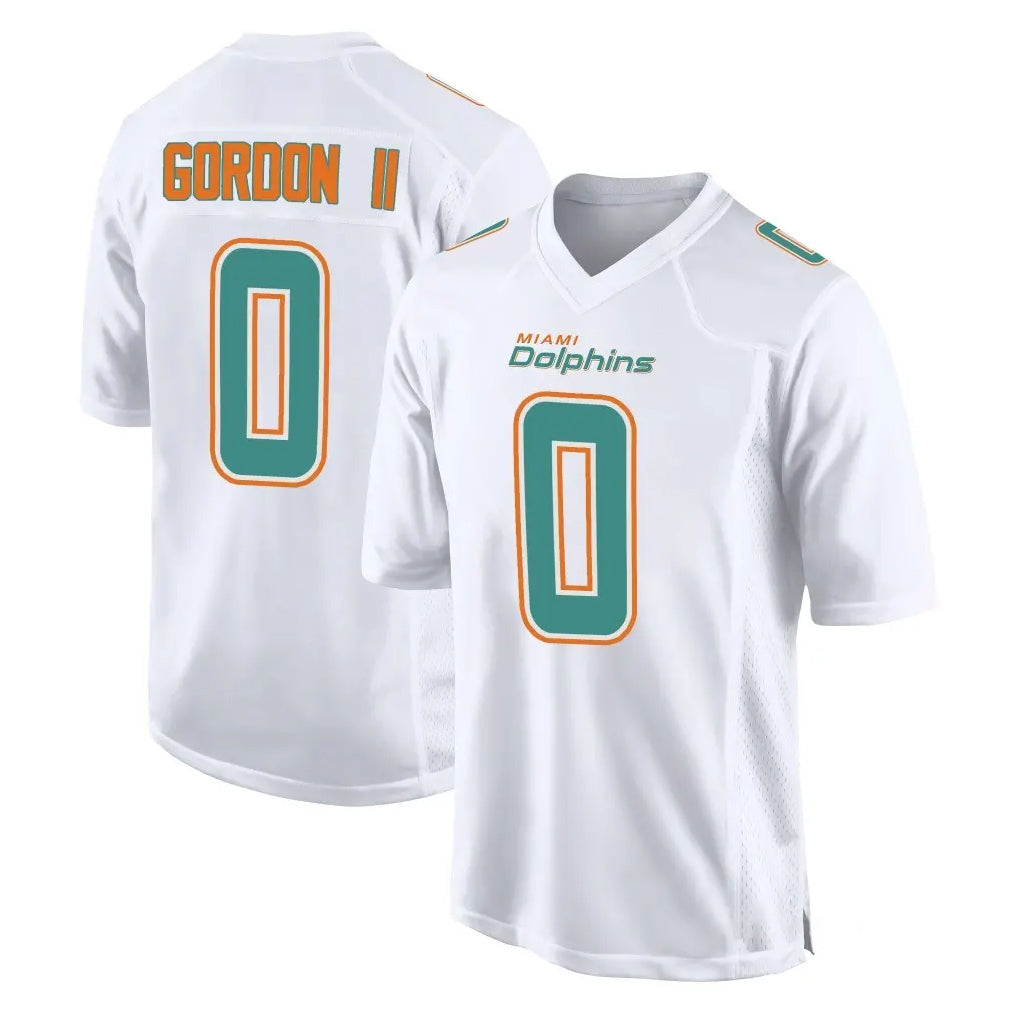 Johmsee M.Dolphins #0 Ollie Gordon II Player White Fashion Home Game Stitched Jerseys