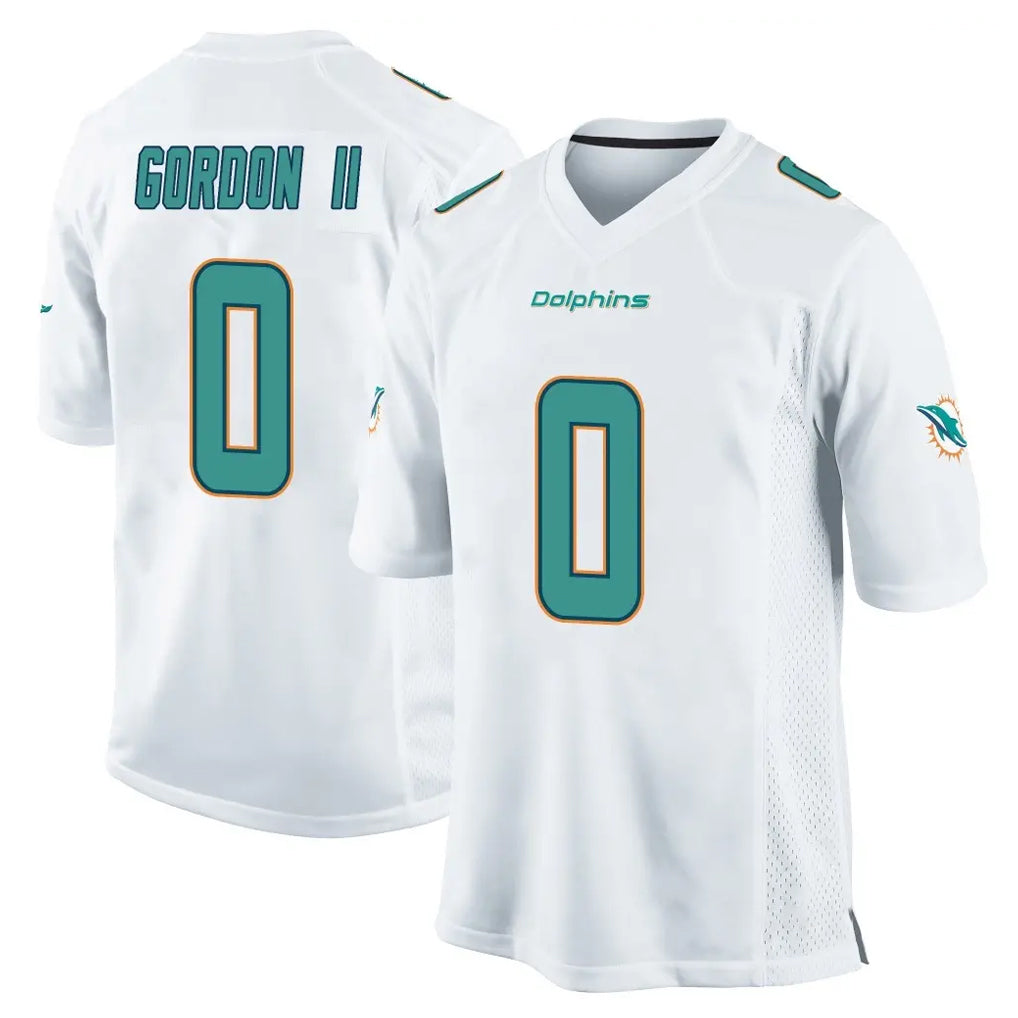 Johmsee M.Dolphins #0 Ollie Gordon II Player White Home Game Stitched Jerseys