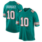 Johmsee M.Dolphins #10 Jacob Rodriguez Player Aqua Alternate Home Game Stitched Jerseys