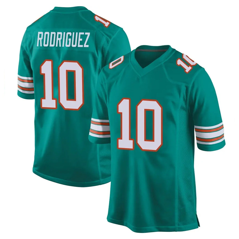 Johmsee M.Dolphins #10 Jacob Rodriguez Player Aqua Alternate Home Game Stitched Jerseys