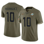 Johmsee M.Dolphins #10 Jacob Rodriguez Player Olive Salute To Service Limited Stitched Jerseys